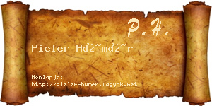 Pieler Hümér névjegykártya